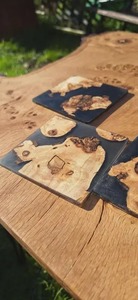 Sous-verres et sets de table décoratifs en bois et résine, personnalisables, réutilisables, modernes et écologiques pour la maison, l'hôtel et les restaurants - Product Image 3