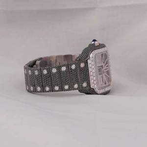 Reloj de Pulsera de Acero Inoxidable con Incrustaciones de Moissanita de 41 mm, Estilo Hip Hop, de Lujo, con Correa de 20 mm de Ancho - Product Image 3