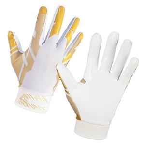 Gants de football américain noirs personnalisables avec logo, en cuir PU, imperméables, antidérapants, paume adhérente, pour entraînement sportif en extérieur - Product Image 1