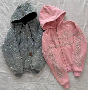 <b>Y2K</b> Rhinestone Hoodie Vintage Crystal Streetwear Sweatshirt Trendy Oversized Casual Fashion Hoodie Urban Fashion Rhinestone Hoo - Product Image 4