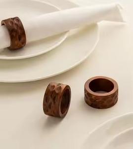 Elegante Anillo de Servilleta de Madera para Eventos, Decoración de Mesa de Comedor para Recepción de Bodas - Product Image 1