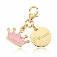 Accessoires du fabricant : Breloque personnalisée en alliage plaqué or avec zircon, motif animal mignon pour collier de chien, idéale pour enfants chrétiens.
