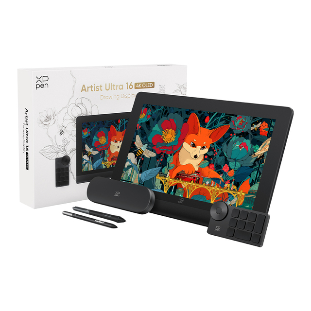 XPPen Artist Ultra 16 4K OLED Graphic Monitor New Touch-screen Drawing Display with X3 Pro Stylus