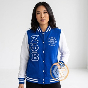 เสื้อแจ็คเก็ต Zeta Phi Beta แบบสั่งทำพิเศษจาก GREEK TREASURES เสื้อผ้าสำหรับชมรมนักศึกษา คุณภาพสูง ผ้าฝ้าย 100% น้ำหนัก 220 กรัม ระบายอากาศได้ดี แห้งเร็ว - Product Image 3