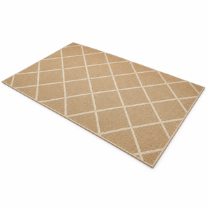 Tapis rectangulaire personnalisable 100 % jute écologique à tissage plat, motif losanges ivoire, 3x5 pieds, tailles sur mesure pour la maison, vente en gros - Product Image 1