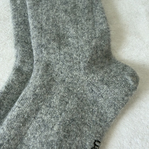 Wholesale Grey Crew <b>Socks</b> <b>Wool</b> Breathable Knitted Solid Color For <b>Women</b> Daily Casual Wear Spring Season - Product Image 4