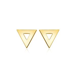 Orecchini a triangolo aperti in oro giallo 14k lucido, eleganti decorazioni per scarpe - Product Image 1