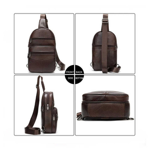 Bolso Bandolera Unisex con Cierre de Cremallera y Broche, Impermeable, de Cuero PU, Tamaño Pequeño, para Uso en Exteriores y Negocios - Product Image 5