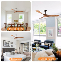 Ventilateur de plafond décoratif moderne de style européen minimaliste de 52 pouces, ventilateur de plafond électrique à télécommande pour extérieur, sans lumière