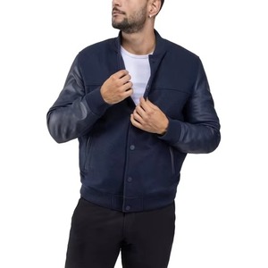 Men's Varsity Jacket <b>Genuine</b> Leather Sleeve and Wool Blend Letterman Boys College Varsity Jackets XS-5XL - Product Image 3