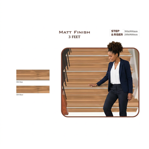 Matte Porcelain <b>Step</b> Riser Tiles 20mm 900x300mm & 900x200mm Anti-Slip Stair Treads for Commercial Projects Hall & Outdoor Use - Product Image 1