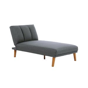 Chaise Longue Ajustable de Polifibra Azul Grisáceo, 1 Pieza, Patas de Madera Maciza, Sofá de Felpa para Sala de Estar - Product Image 2