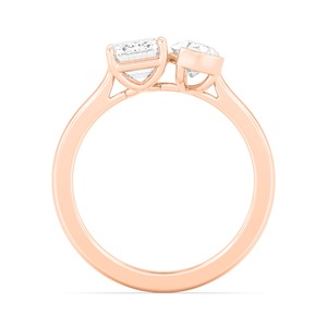 Anillo de Compromiso de Lujo en Oro Rosa de 10K con Diamantes Cultivados en Laboratorio de 4.00 CTW con Corte de Pera y Esmeralda para Mujer - Product Image 2
