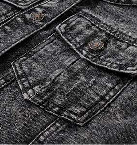 Women's 3/4 Sleeve <b>Cropped</b> <b>Denim</b> <b>Jacket</b> Light Wash Short Trucker Coat Button-Up Casual Distressed 100% Polyester Breathable - Product Image 3
