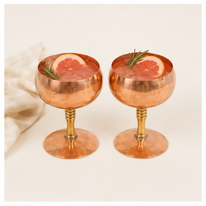 Copas de Vino de Cobre Puro de Alta Calidad con Tallo de Latón Pulido, Copas de Cóctel Vintage Hechas a Mano para Bares de Lujo y Hoteles - Product Image 2