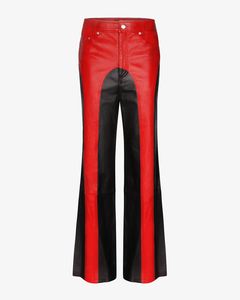 <b>Men's</b> High Waist Leather Straight Leg Pants With Button Fly Smart Casual Autumn Wear - Product Image 2