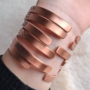 Customizable Pattern Size 99.99% Pure <b>Copper</b> Magnetic Bracelets Brass <b>Bangles</b> for Arthritis <b>Copper</b> <b>Bangle</b> Open Adjustable <b>Copper</b> - Product Image 2