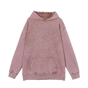 เสื้อฮู้ดดี้ผู้ชายผ้าฝ้ายฟลีซ 100% สั่งทำได้ ขายดี ทรงโอเวอร์ไซส์ สำหรับฤดูหนาว สีพื้น ล้างสีแบบแอซิดวอช แขนยาว - Product Image 5