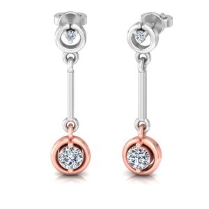 Aries Jewel Minimalist Design Round Cut Lab Grown Diamond 14K Solid Gold Earring <b>Tops</b> for Gift Party & Anniversary - Product Image 6
