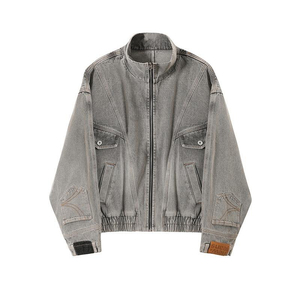 Custom Men's Denim <b>Jacket</b> Distressed Washed Cotton Casual Streetwear <b>Jacket</b> OEM ODM Private Label Wholesale - Product Image 1