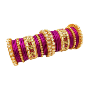 Women's Traditional Bridal Ethnic Fashion Jewelry <b>Set</b> Gold Plated Crystal Stone <b>Bangles</b> 10575602DPU_2.6 - Product Image 2