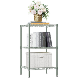 MZG Green 3-<b>Shelf</b> Storage <b>Shelves</b> <b>Wire</b> Shelving Unit Small Places Narrow Metal <b>Wire</b> Rack Standing Rack for Bathroom - Product Image 1