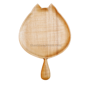 Cat-Shaped Wooden Serving <b>Plate</b> Handmade Cute Kitchen Tableware Storage Holder - Product Image 6