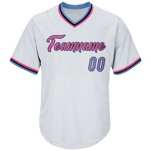 Camiseta de Béisbol Personalizada para Hombre con Cuello en V, Manga Corta, Nombre del Equipo Bordado, Poliéster Transpirable - Product Image 4