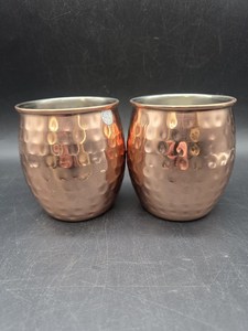 Taza Moscow Mule de Cobre Martillado Vintage, Hecha a Mano, con Asas de Latón, de Última Tendencia - Product Image 4