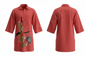 Apparel Clothing Custom Abstract Art Design Stylish Half Sleeve Casual Wear Trendy Cotton Blend Fashionable <b>Dress</b> Shirts For <b>Men</b> - Product Image 2