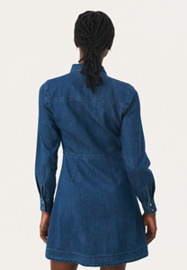 Robe-chemise décontractée au genou en denim pour femmes sans manches, taille élastique, dentelle, respirante, écologique, vêtements de mode en vrac - Product Image 5