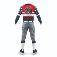 Ensemble de maillot et pantalon de baseball personnalisé pour homme, manches longues, impression sublimée, évacuation de l'humidité, toutes saisons, vêtements de sport pour adultes