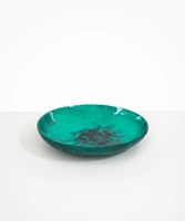 Bol en bois fait main durable et non toxique, vert turquoise sous glaçure, design moderne, plat de service pour salade, idéal pour offrir, motif floral