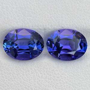 Par de Tanzanitas Naturales Certificadas, Corte Ovalado, Piedras Sueltas para Pendientes, Tanzanita Azul Púrpura de Alta Calidad - Product Image 6