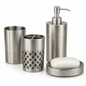 Premium Collection Metal <b>Bathroom</b> <b>Set</b> Stylish Bath Ware <b>Accessories</b> for Luxury Home Hotel Resort Guest <b>Bathroom</b> - Product Image 1