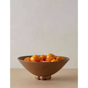 Bol à fruits décoratif en bois d'acacia, style piédestal, fait main, écologique, vaisselle de fête - Product Image 1