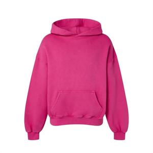 Men's Women's Oversized <b>Pink</b> Custom Printed Premium Cotton Fleece Pullover Winter Streetwear ODM <b>Hoodie</b> - Product Image 4