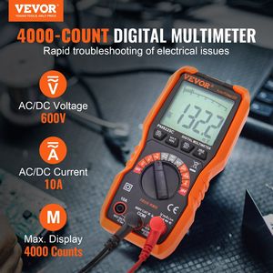Multimetro digitale 4000 conteggi Tester DC AC voltmetro Volt Amp Test sonde tensione corrente di resistenza capacità continuità - Product Image 2