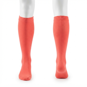 Calcetines Médicos Premium para Hombre, 180 GSM, Algodón, Poliéster, Spandex, Color Coral, Transpirables, Absorbentes de Humedad, Logotipo Personalizado, OEM, ODM - Product Image 1