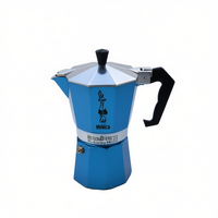 CAFFTTIREA # Cafetera Moka de Aluminio Estilo Italiano, 12 Tazas, Forma Poligonal, Hecha en China, Calidad Premium