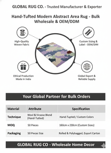 Modern Luxury Wool Abstract Color Pattern Woven Area Rug High <b>Pile</b> Extra Thick for Living Room Bedroom Indoor Home Decor - Product Image 6