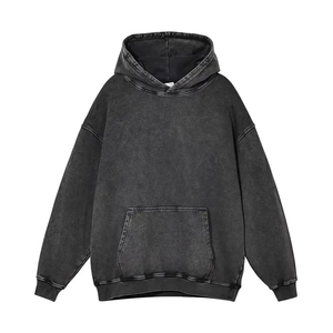 เสื้อฮู้ดดี้ปักลายผ้าฟลีซฟอกสีแบบย้อมกรด 100% ผ้าฝ้ายคุณภาพสูงสำหรับผู้ชาย ขายส่ง OEM เป็นมิตรกับสิ่งแวดล้อม สวมใส่สบายในฤดูหนาว รุ่นล่าสุด รับผลิตตามแบบ - Product Image 1