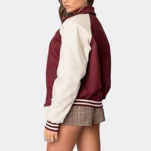 Blouson universitaire long à capuche pour femme, modèle 2026, très tendance, manteau de baseball décontracté d'hiver avec capuche - Product Image 6