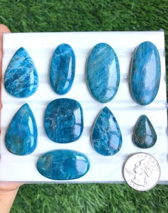 Apatite bleu sarcelle naturelle authentique, cabochon, pierre en vrac, prix de gros - Product Image 3