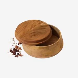 Boîte à chapati en bois de grande taille, conteneur de rangement pour roti en bois massif avec couvercle - Product Image 2