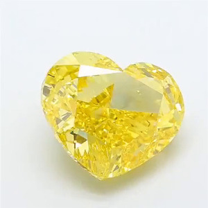Diamant de laboratoire fantaisie jaune taille cœur, couleur vive, clarté VS VVS, CVD HPHT, certifié IGI, 3 carats - Product Image 4