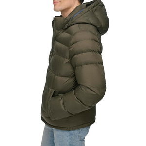 Blouson matelassé à capuche pour homme, color block, hiver, décontracté, épais, rembourré de duvet, fermeture éclair, coupe classique, vêtement d'extérieur - Product Image 6
