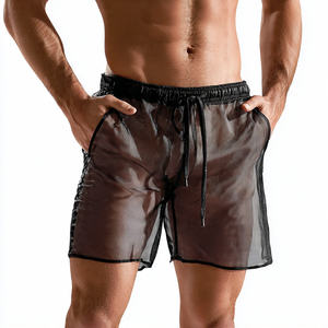 กางเกงชายหาดผ้าตาข่ายโพลีเอสเตอร์ 100% แบบกำหนดเองได้ น้ำหนักเบา แห้งเร็ว กางเกงตาข่ายลำลองสำหรับผู้ชาย กางเกงตาข่ายซีทรูสำหรับผู้ชาย - Product Image 5