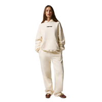 Ensemble de survêtement à capuche pour femme, sweat-shirt oversize, pantalon à jambe droite, taille à cordon, tenue décontractée en deux pièces, style streetwear