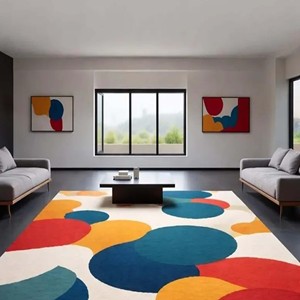 Alfombra Moderna Colorida y Abstracta, Alfombra de Lana Hecha a Mano, Alfombra Acogedora, Alfombra Decorativa para el Hogar, Alfombra para Sala de Estar, Decoración del Hogar - Product Image 4